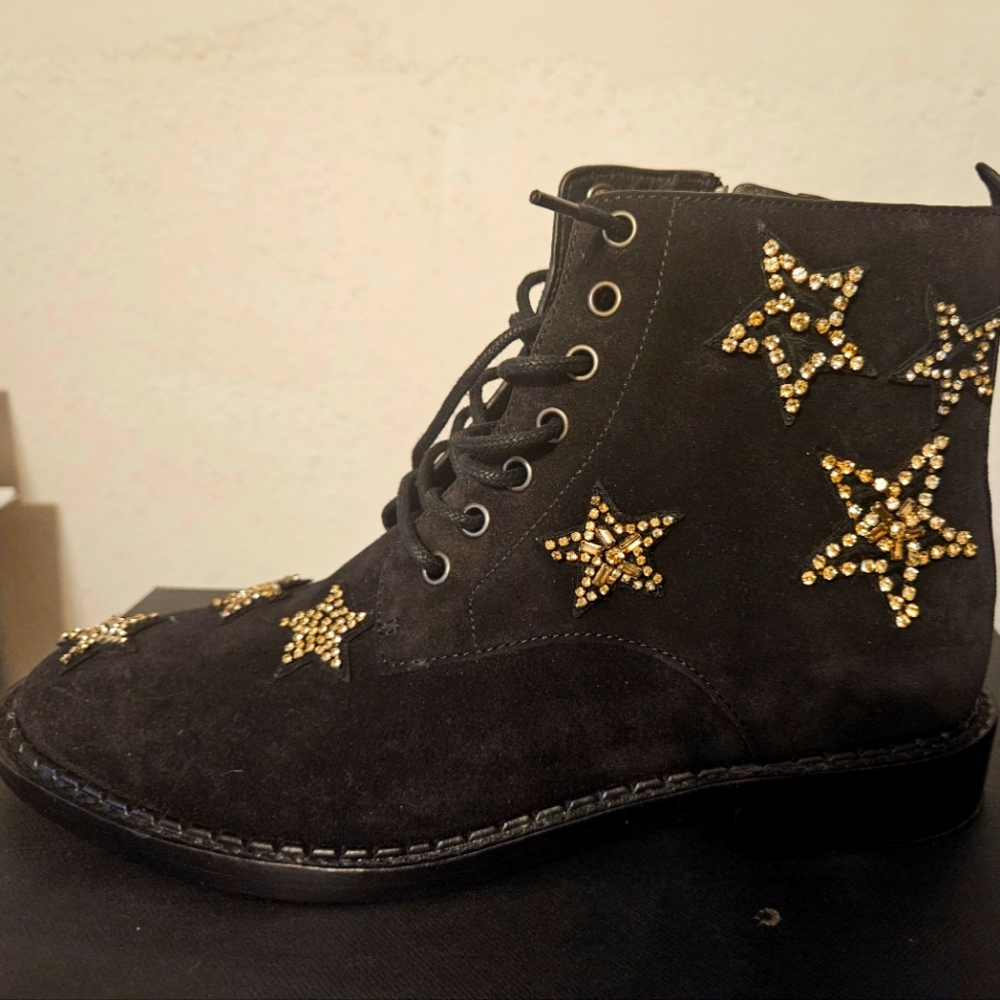 Coach Crystal Stars Combat Boots